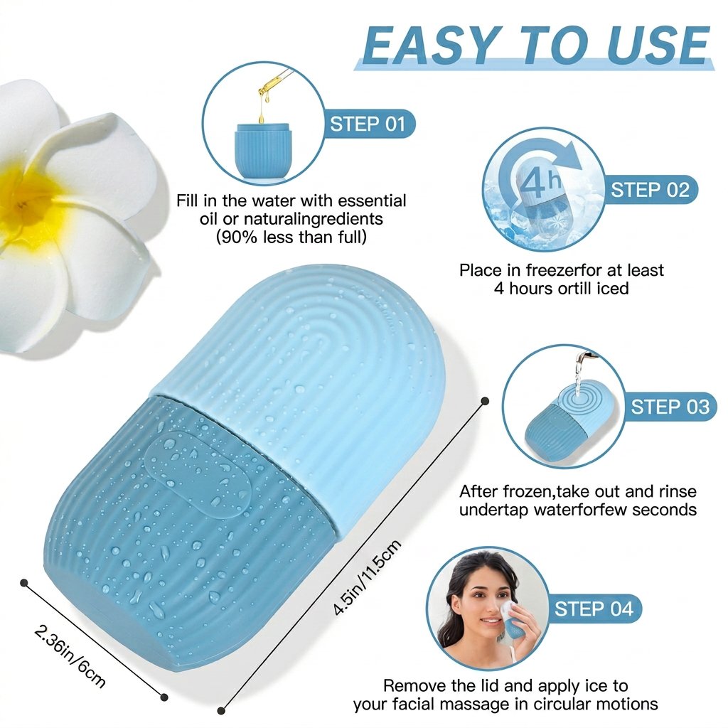 NASA Care Reusable Facial Ice Roller | Premium Silicone Ice Globe for Skincare & Facial Massage